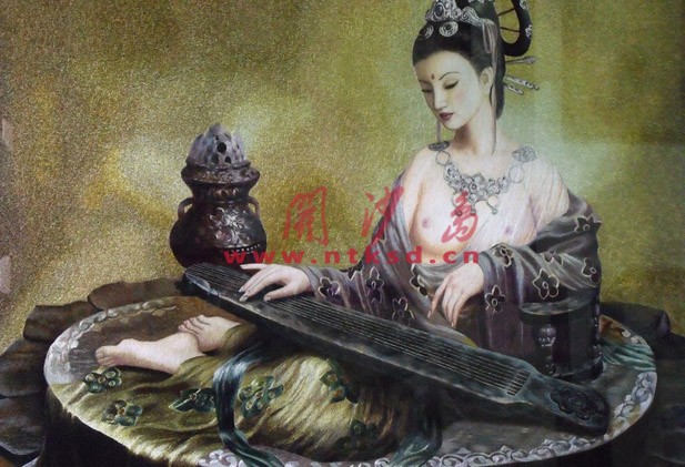 人物刺绣画