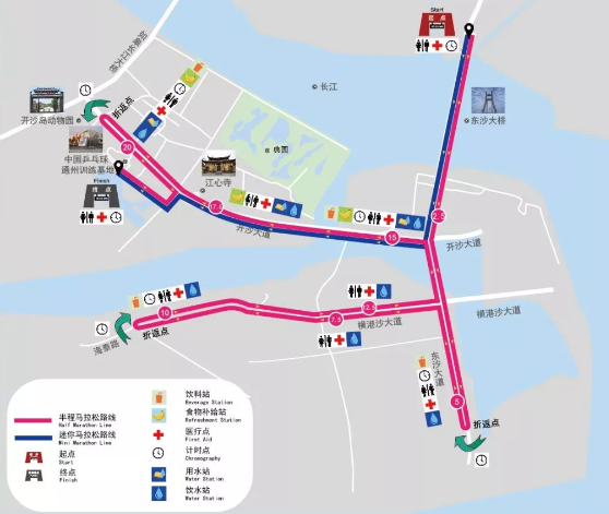 千呼万唤始出来2019南通通州开沙岛跨江半程马拉松赛道路线正式发布